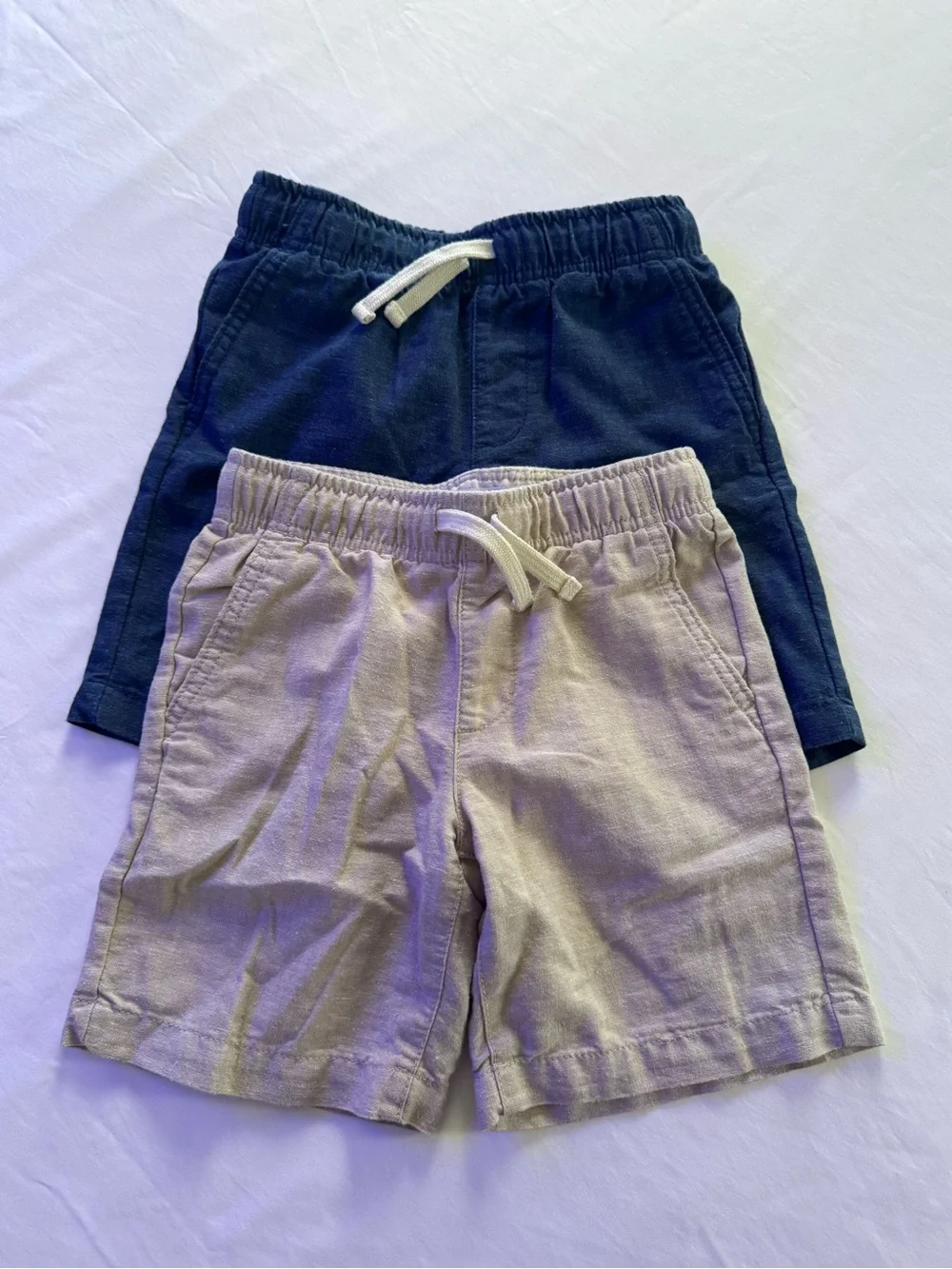 Old Navy Kids Drawstring Shorts - Navy & Light Beige